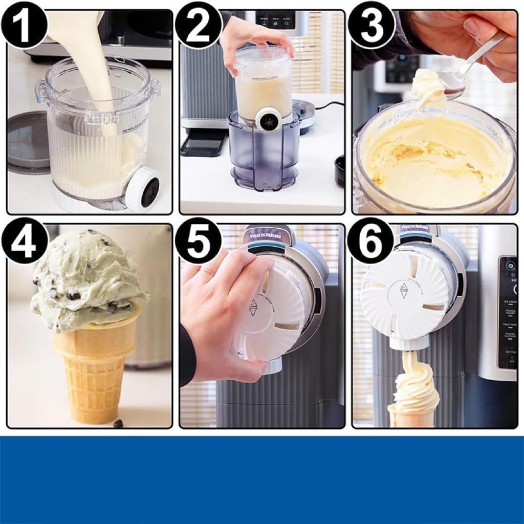 Ice Cream Tubs for Ninja Creami, Ice Cream Storage Cup for NC700 Series Swirl, Stackable Ice Cream Freezer Storage Tank, Reusable Icecream Pints Container for Kitchen Homemade Ice Cream (4Pcs) - 2Pcs image number 2