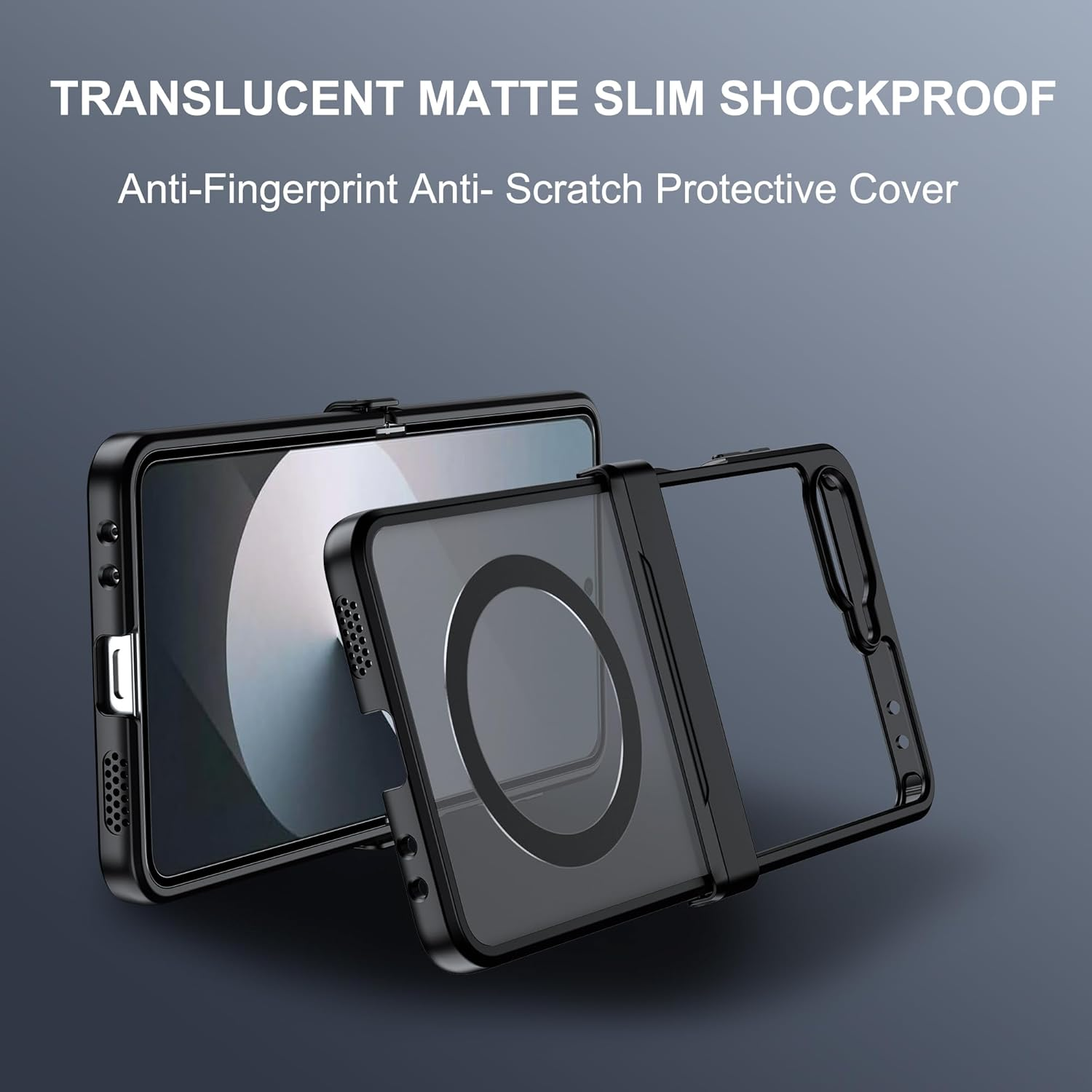 Effcotuo Magnetic Case for Samsung Galaxy Z Flip 7 Case [Compatible with Magsafe] Flexible Silicone + Matte Acrylic Protective Case Magnetic Matte Mobile Phone Case Shockproof Translucent image number 4