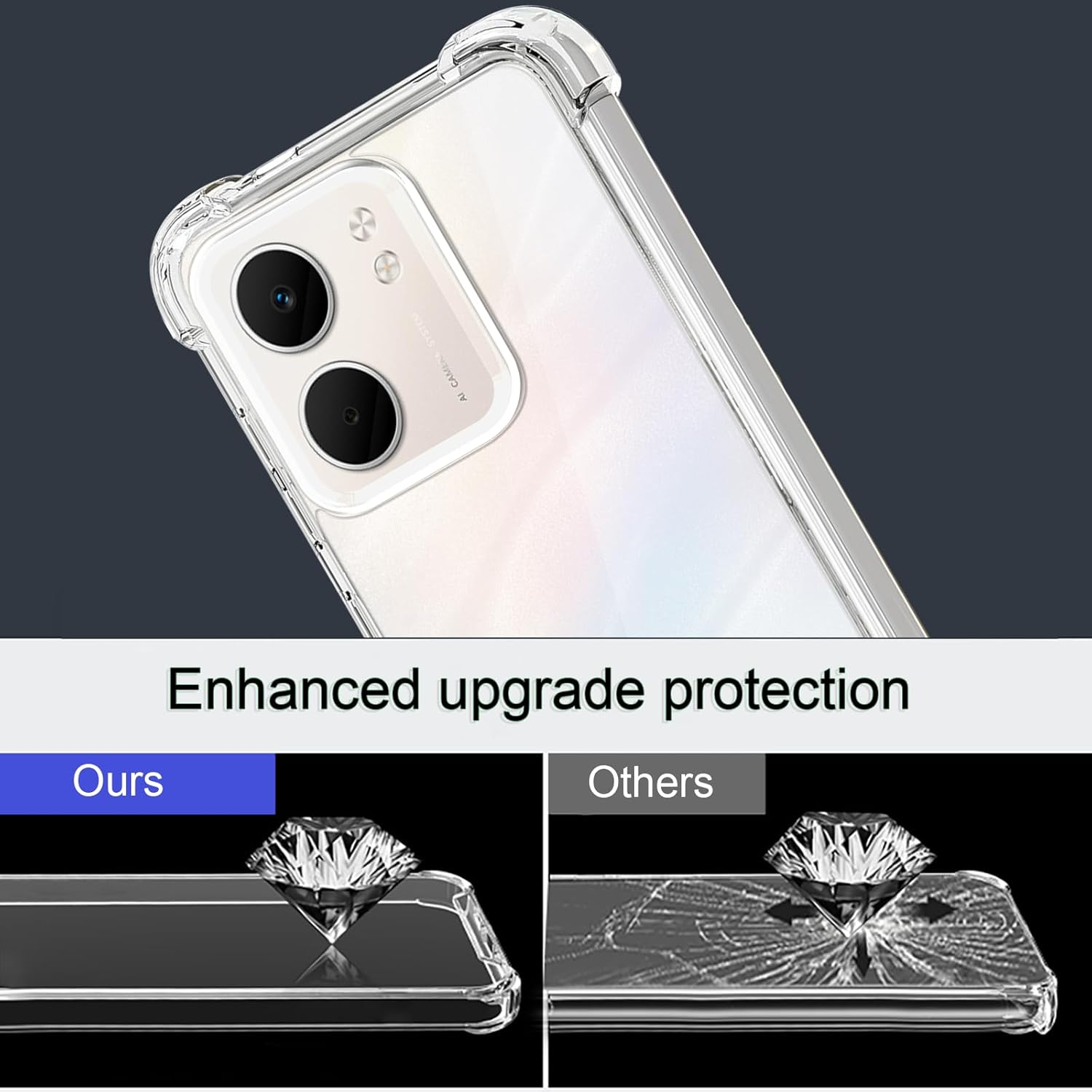 USTIYA 2-Pack Screen Protector + Case for Oppo A5X 4G/5G Protection Tempered Glass Film, HD Clear Cover image number 4