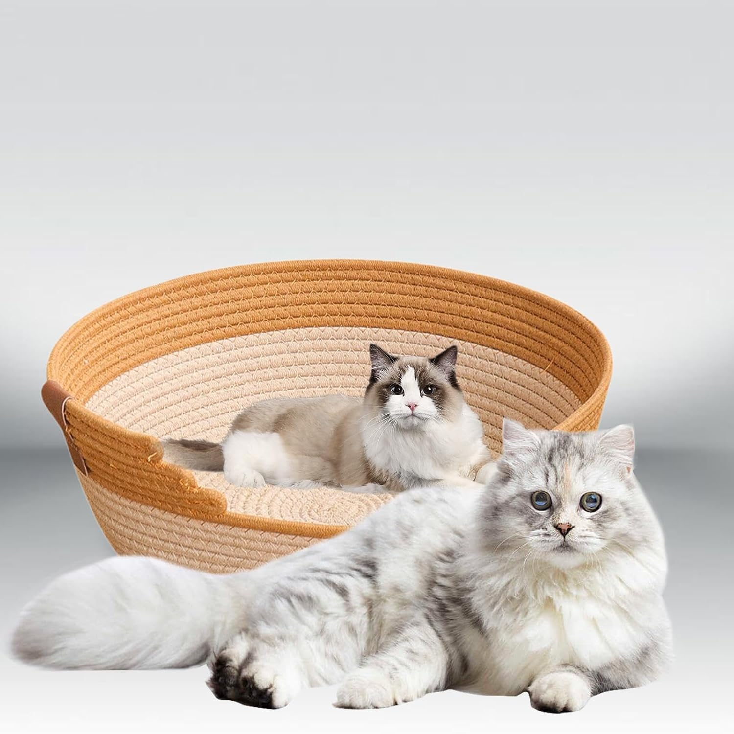Stgfyxgs Cotton Rope Woven Cat Bed Basket, Cat Scratching Board, Resting Nest, All, Pet Supplies, Dog Bed for Domestic Dogs, XL