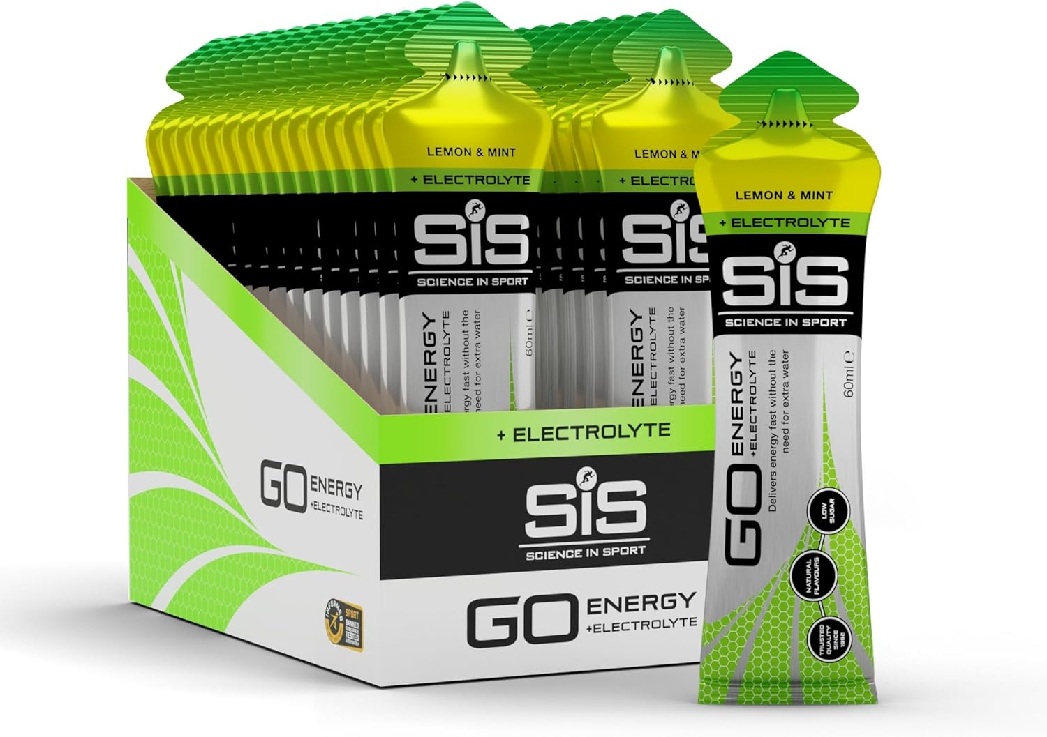 Science in Sport GO Isotonic Energy Gel with Electrolyte, Gels for Running/Cycling, Lemon & Lime, 60 Ml (30 Pack) image number 2