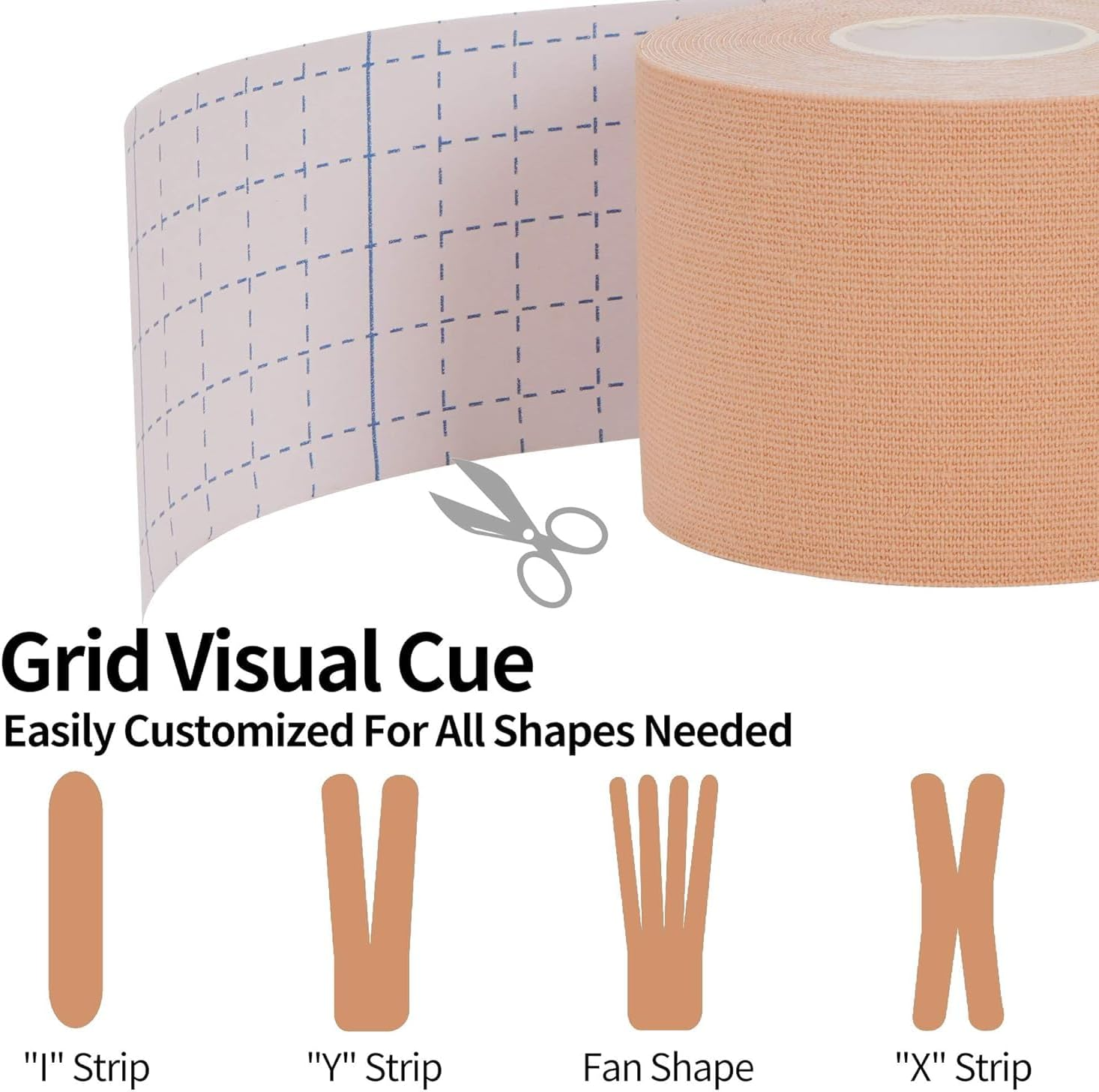 Kinesiology Tape 2 Rolls Elastic Athletic Tape for Shoulder, Knee, Elbow Pain Relief, Water Resistant (Beige) image number 2