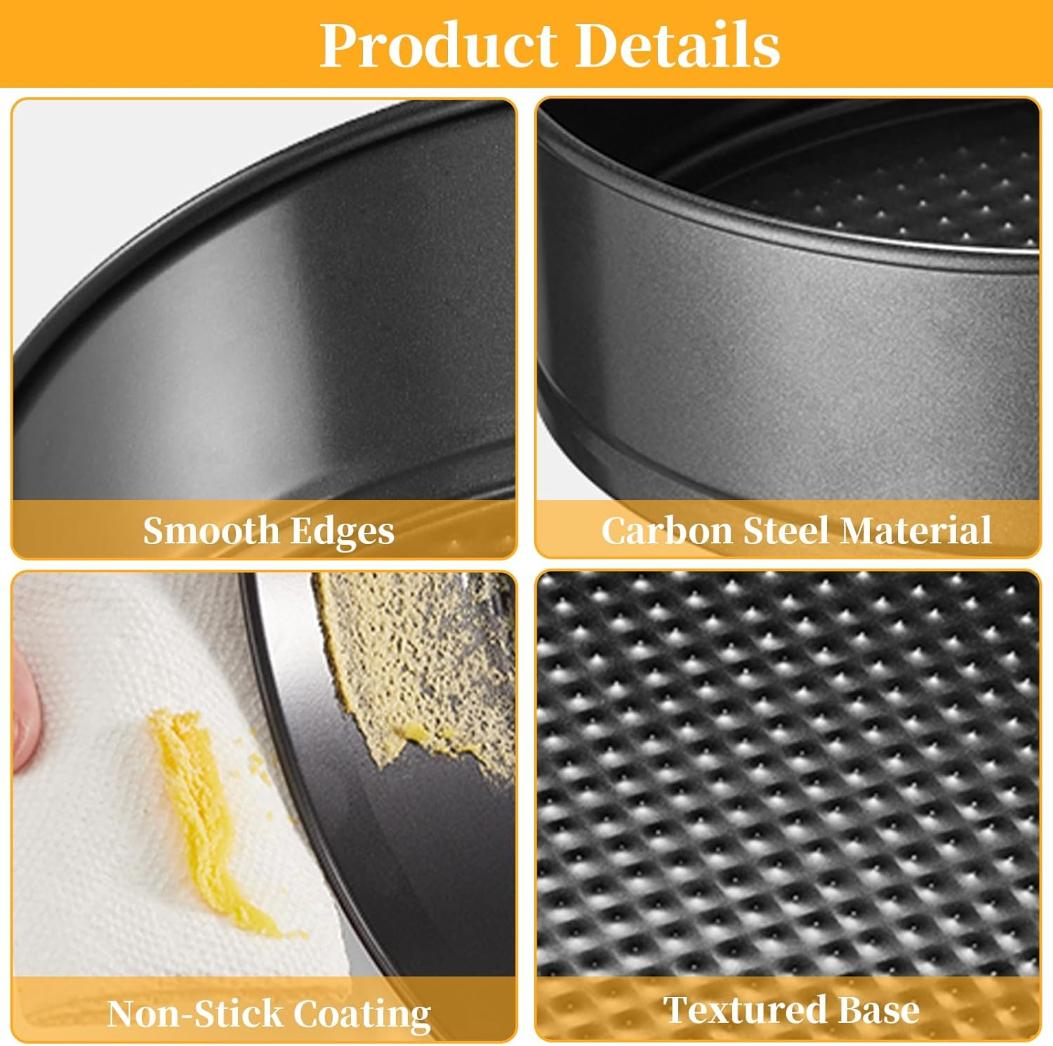 3Pcs 7/8/9 Inch Springform Cake Pan Set with Removable Base Bottom round Nonstick Cake Baking Tin Set Leakproof Cheesecake Baking Pan Bakeware Cakes Shaped Baking Pan Set Tier Wedding Cakes Pans