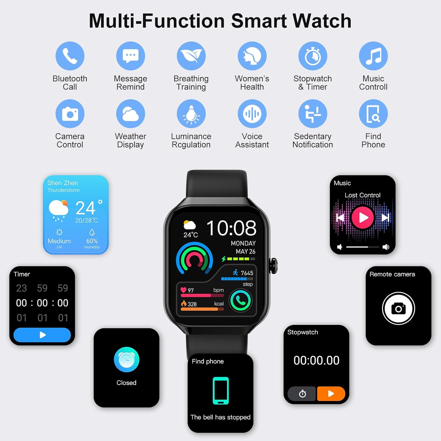 Smart Watch for Men Women Answer/Make Calls, 1.96" Fitness Watch with Step Counter Heart Rate Sleep Monitor, 2025 NEW Fitness Activity Tracker 113+ Sports IP68 Waterproof, Smartwatches for Android IOS