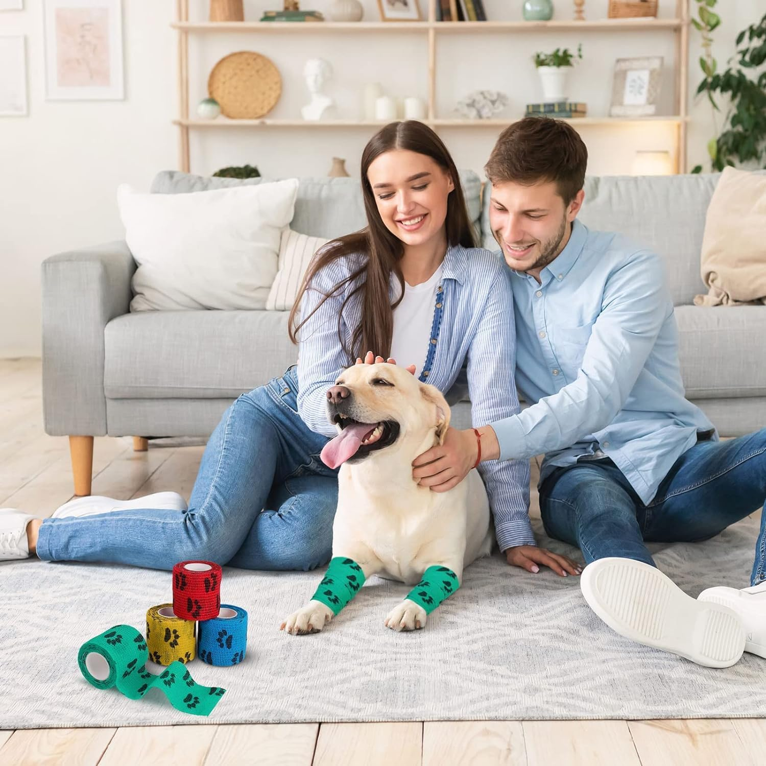 Pet Self Adhesive Bandage Pet Self Adhesive Bandage Wrap, 8 Rolls Self-Adhesive Bandage Dog Vet Wrap,Pet Vet Wrap Tape,Vet Wrap Pet Self Adhesive Bandage Pet Cohesive Bandages Vet Wrap,2.5Cmx 4.5M image number 5