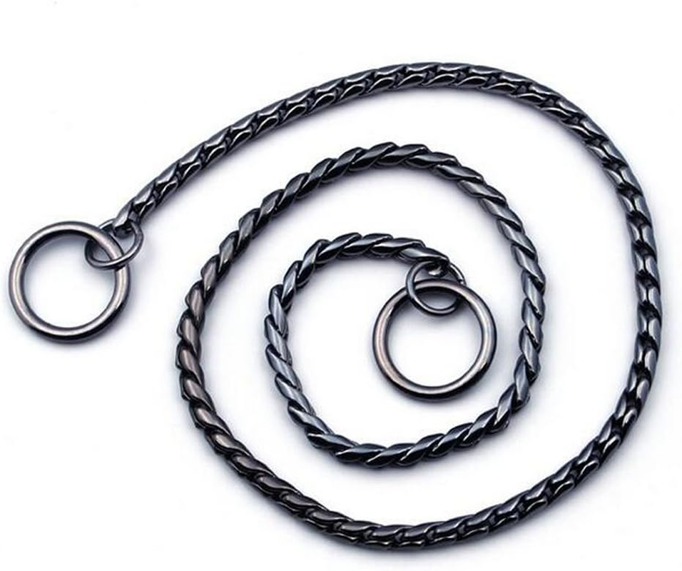 SGODA Black Dog Chain Collar Choke Pet Training Snake Collar with Heavy Links, 22 In, 4 Mm image number 6