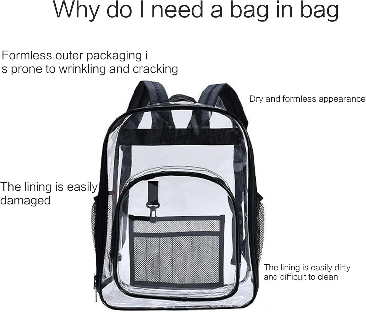 [Xinsheinelry] Rucksack Women Purse Insert Bag Organizer Backpack Small Divider Shoulder Handbag Large Felt Pocket Travel Backpack Organizer, Gray (Dark Gray), 大きい