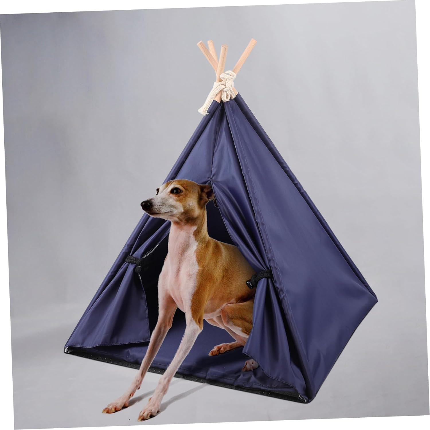 ROMISBABA Waterproof Pet Teepee Indoor Kennel Dog Tent Washable Oxford Cloth Cover Medium Small Dogs Cats Navy Blue for Home Use