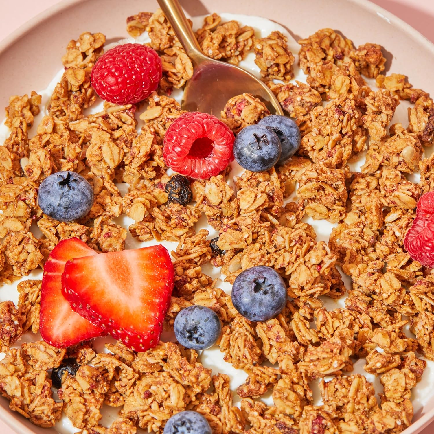 Purely Elizabeth Berry Crisp Granola Wit Vitamin D, Made with Organic Oats and Ancient Grains, Gluten-Free, Non-Gmo (3 Ct, 8Oz Bags) image number 4