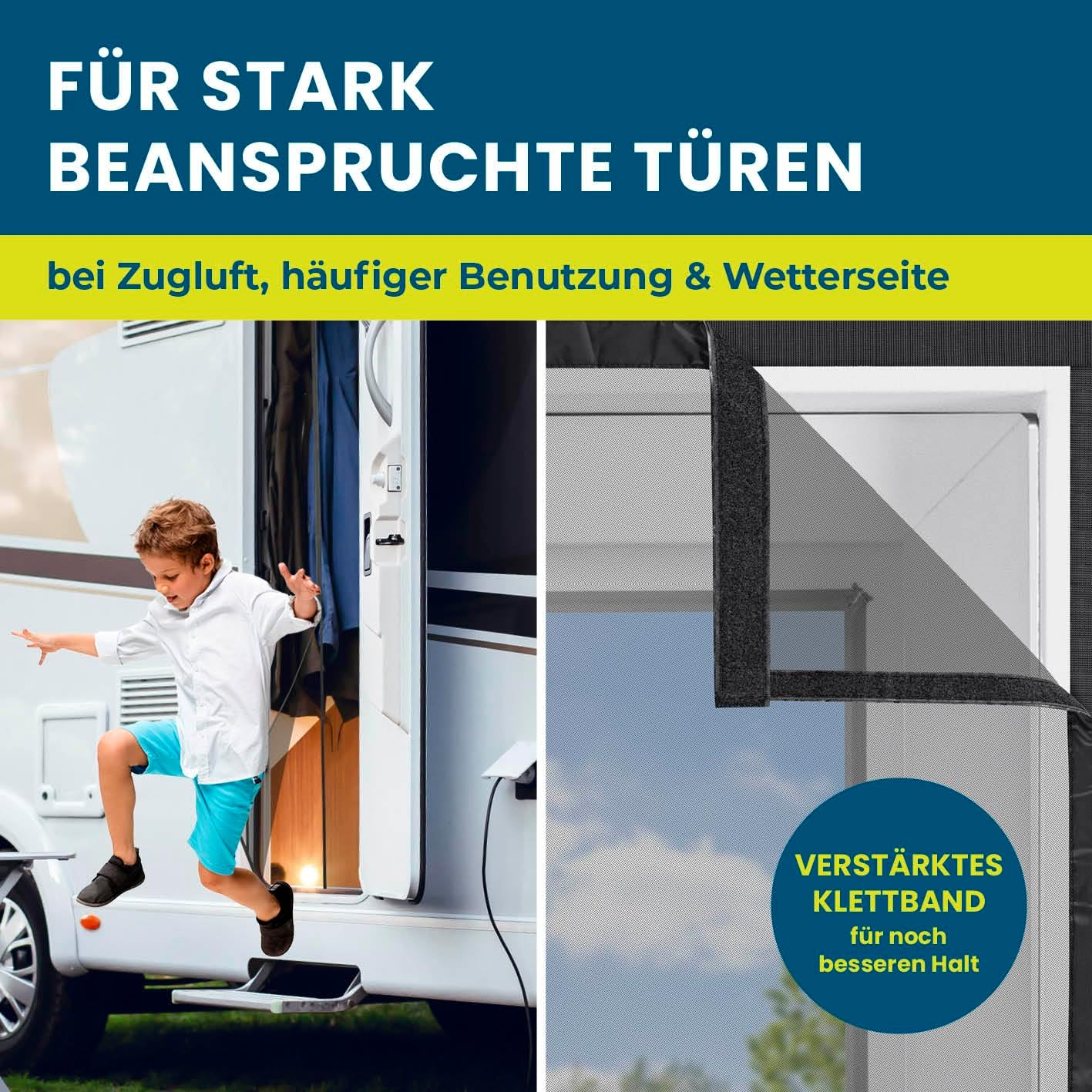 Hoberg Insect Screen Curtain for Camper Van 60 X 195 Cm Fly Screen Door with XXL Magnetic Tapes Insect Protection Door for Caravans Magnetic Mosquito Net Self-Closing image number 4