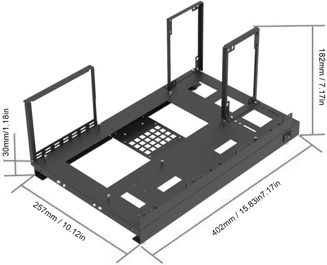 DIY Computer Motherboard Case Rack, Open Chassis Case Rack with Handle for ATX M ATX ITX Motherboards, Widely Body Heat Dissipation Design image number 5