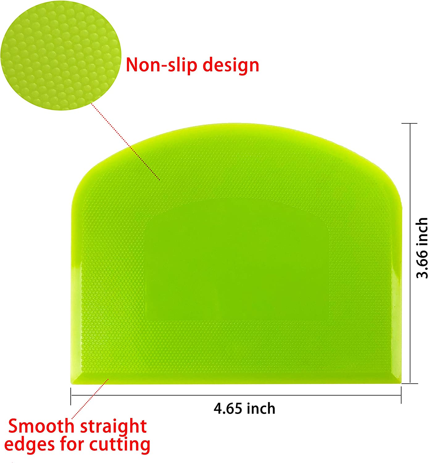 3Pcs Dough Scraper, Pastry Scraper Plastic Bench Cutter, Bowl Scrapers Dough Bread Cutters for Cake Decorating Baking (A) - A image number 6