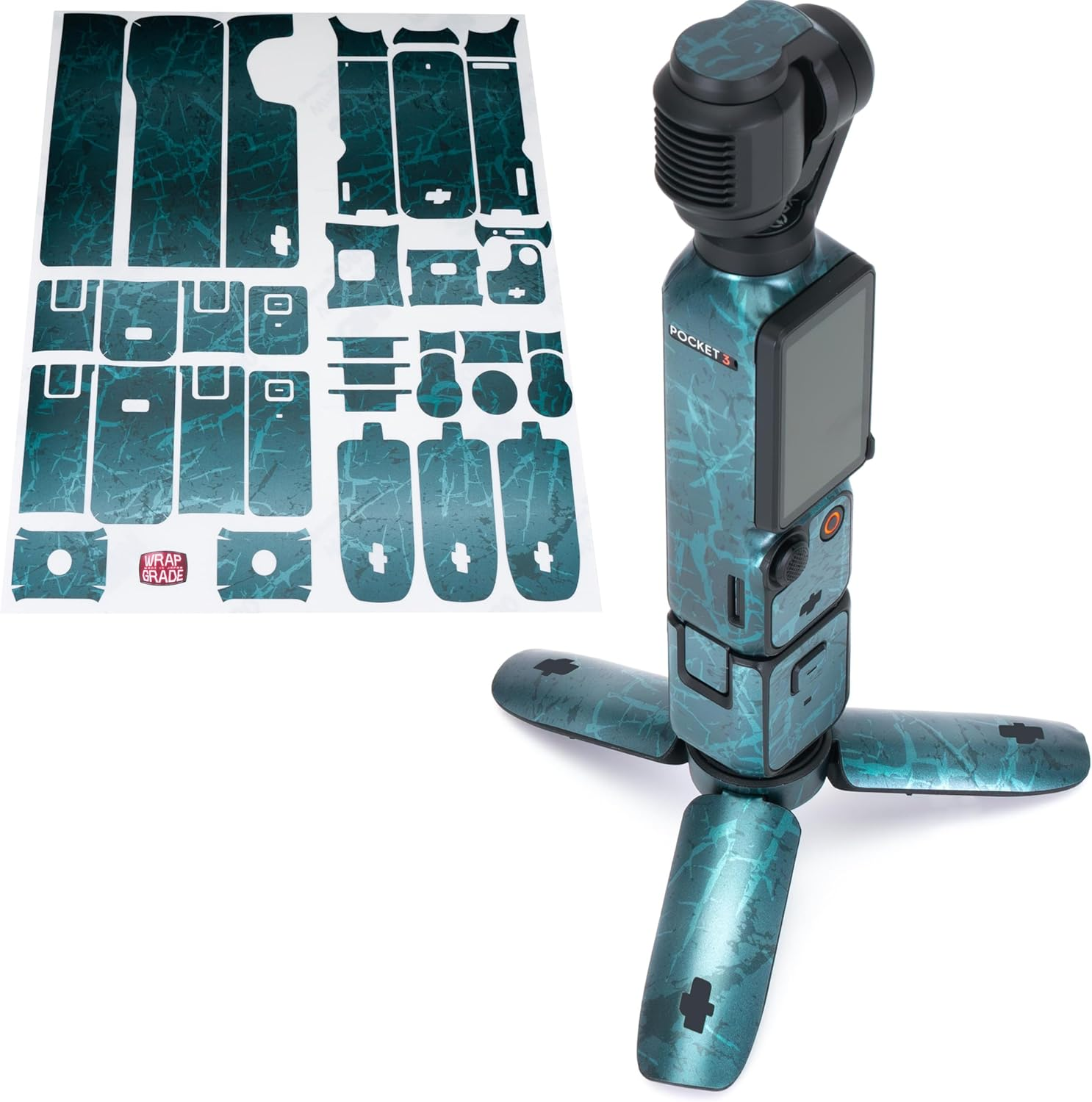 WRAPGRADE Skin Stickers Compatible with DJI Osmo Pocket 3 Decal (Metal Sticker Bomb)