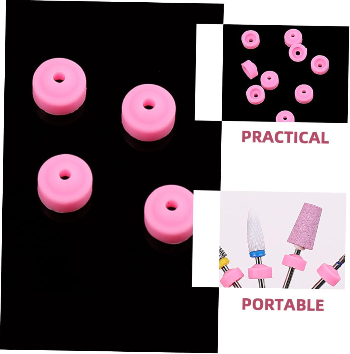 GANAZONO 20Pcs Nail Drill Bit Cover Protectors Dustproof Plastic Caps for Nail Drill Bits Accessories Grinding Head Covers Dust Collector image number 4