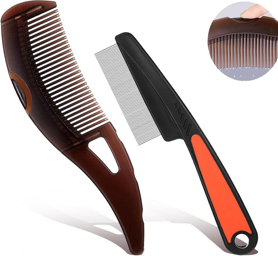 2Pcs Dandruff Comb,Stainless Steel Fine Tooth Comb, Energy Massage Comb, for Women and Men Scalp Massage、Refreshing and Dandruff、Dirt Removal, Dandruff Removal Comb image number 5