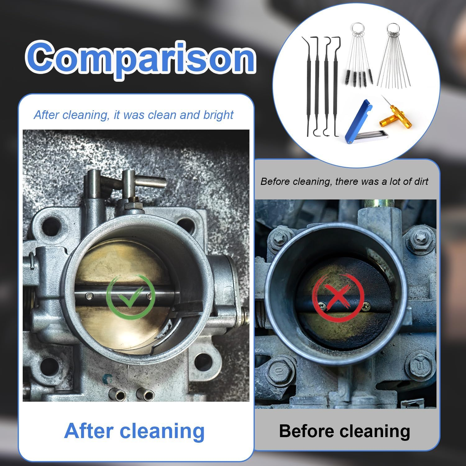 Carburetor Cleaning Kit, Includes 23 Needles 5 Nylon Brushes 1 Scraper and 4 Cleaning Hooks for Motorcycle ATV Chainsaw & Welder Maintenance image number 3