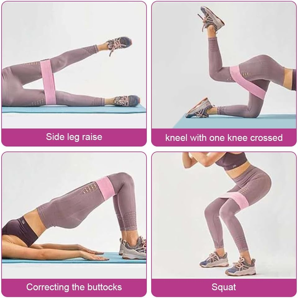 Exercise Bands Resistance,Resistance Bands for Legs and Butt, Fabric Exercise Loop Bands Yoga, Pilates, Rehab, Fitness and Home Workout, Strength Bands for Booty image number 6