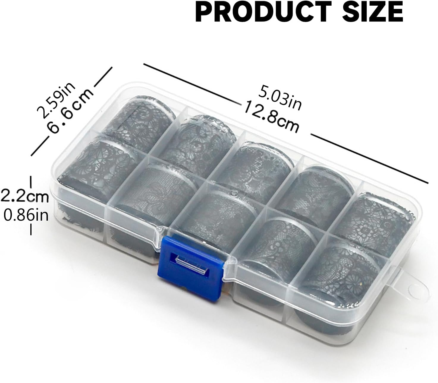 Xlihdzum 20 Rolls Nail Foil Transfer Stickers Lace Foils Black White Flower Foils - Nail Art Stickers Nail Supplies Nail Stickers for Nail Art for Women Nail Decorations DIY Arts Manicure (Style1)