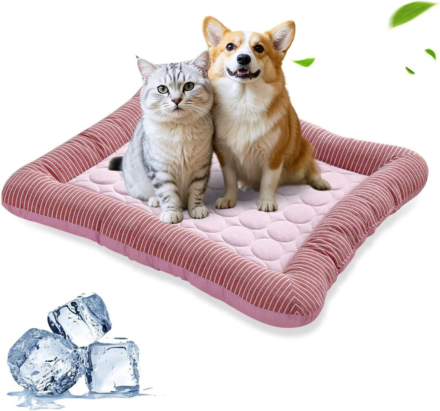 PETCUTE Cooling Pad Bed for Dogs Cats Puppy Kitten Cooling Mat Pet Cooling Mat Pad Cool Blanket Dog Bed Ice Silk Material Soft for Summer Sleeping Dog Bed Blue Medium
