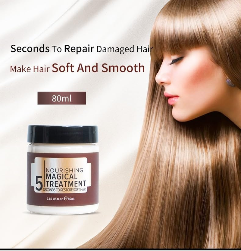 Vikada Nourishing 5 Magical Treatment Hair Mask, Hair Straightener Mask with Deep Repair Collagen, Nourishing Moisturizing Hair Cream, Deep Conditioning Hair Mask for Dry Damaged Hair (3PCS)