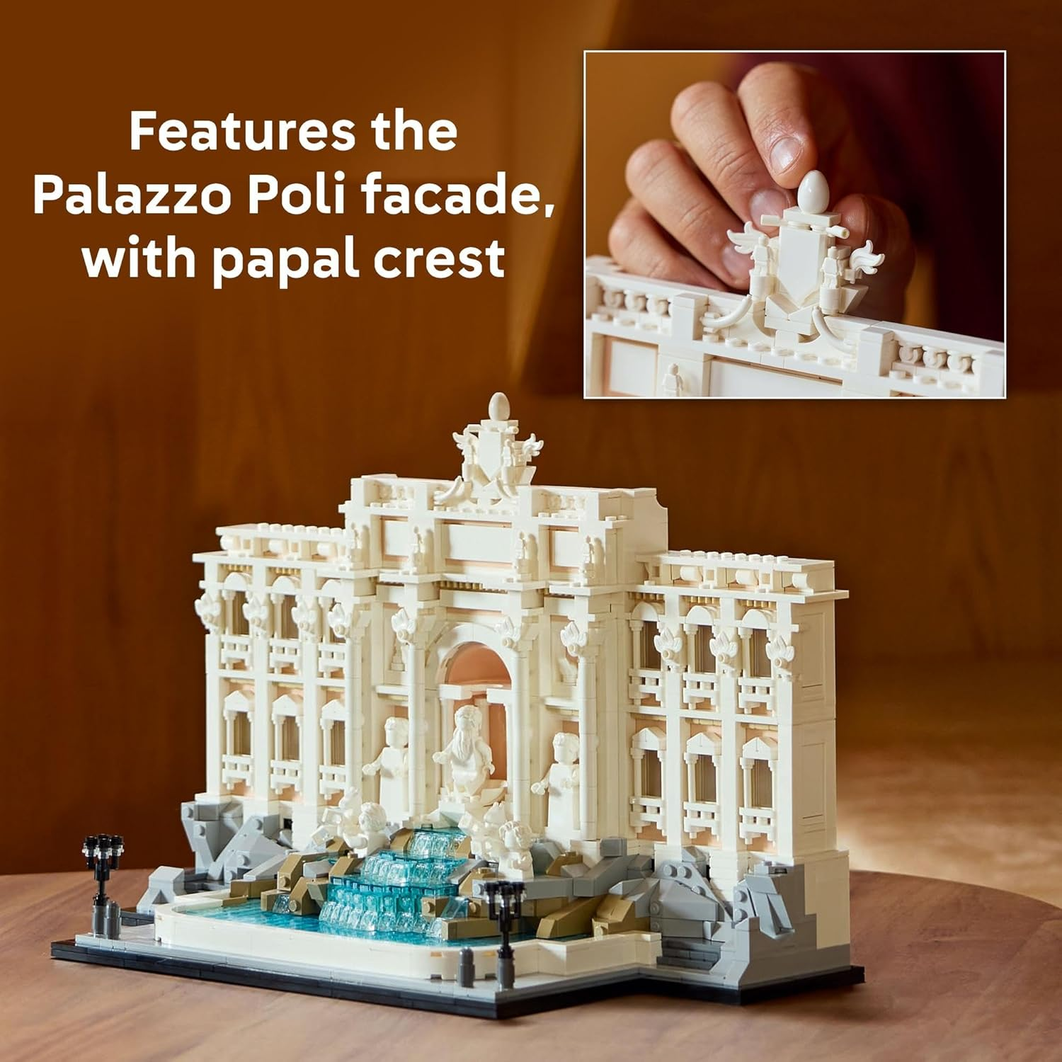 LEGO Architecture Trevi Fountain Set, Model Building Kit for Adults with Palazzo Facade & Minifigure Sculptures, Fun 3D Puzzle for Home Decor or Office Display, History Treat for Men & Women 21062 image number 2
