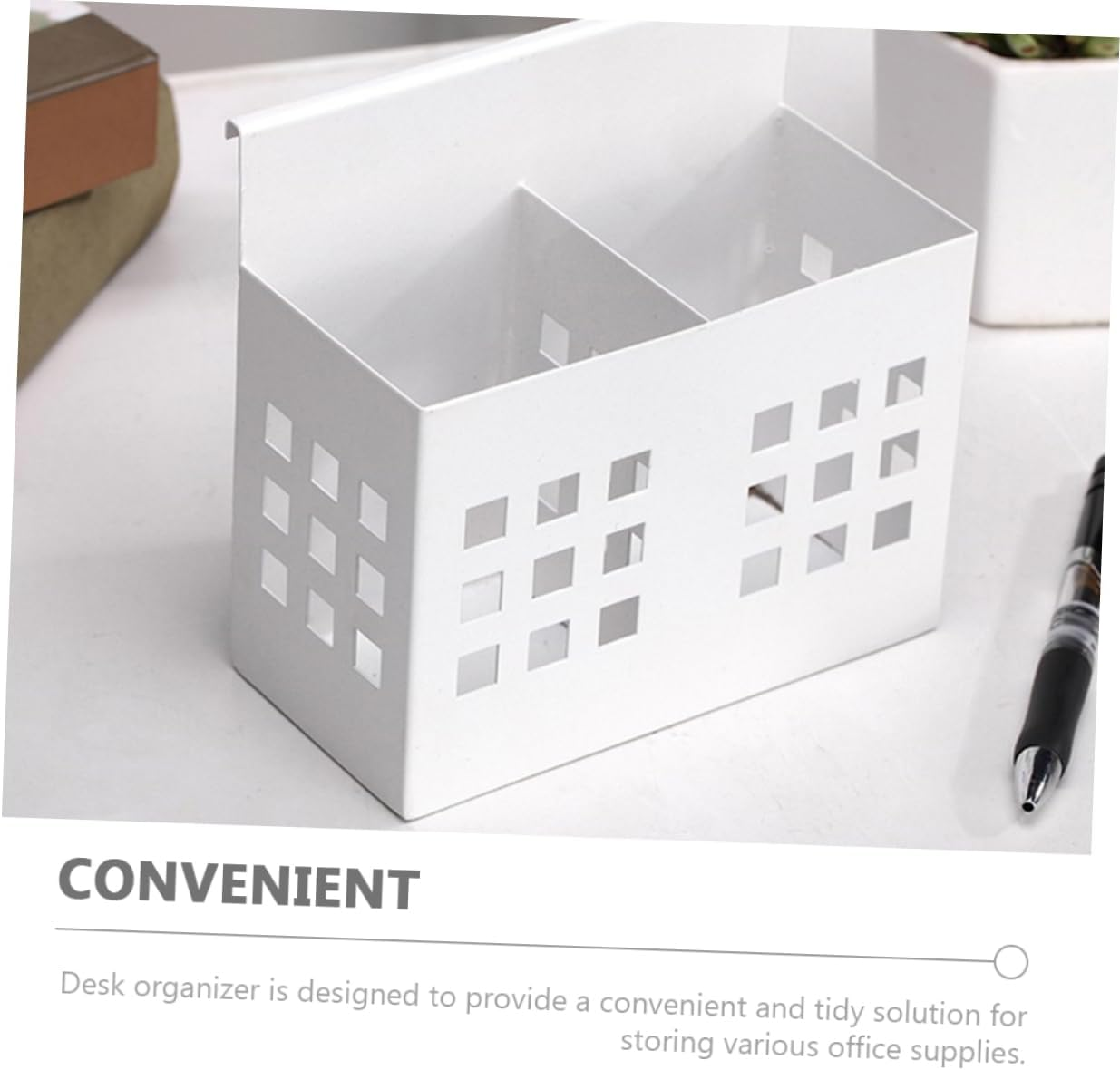 SHINEOFI Office Cubicle Hanging Pencil Holder Metal Pen Holder Screen Partition Desk Organizers Vanity Organizers Storage image number 4