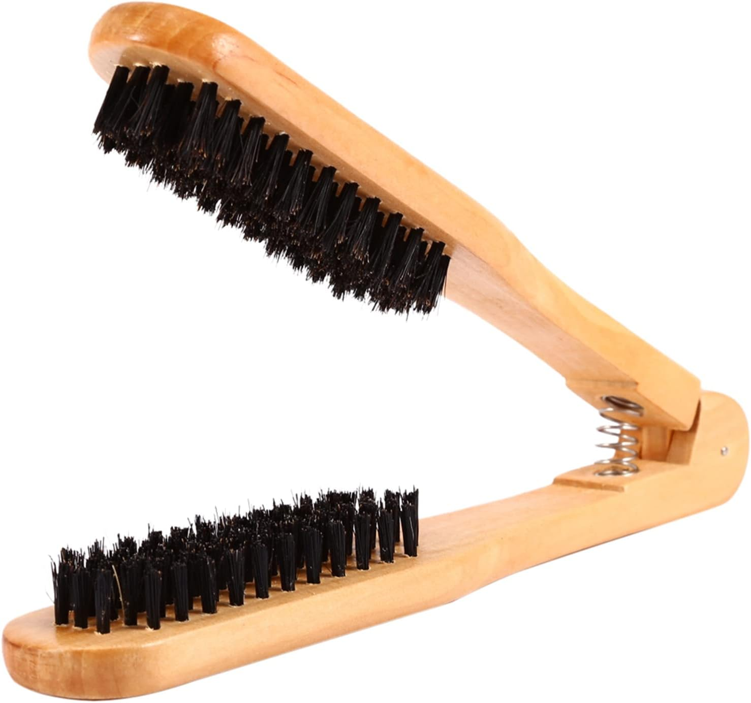 Alvinlite Double Sided Boar Bristle Hair Straightener Brush Comb, Wooden Handle, anti Static, Suitable for Straight Hair, Professionals & Personal Use image number 6