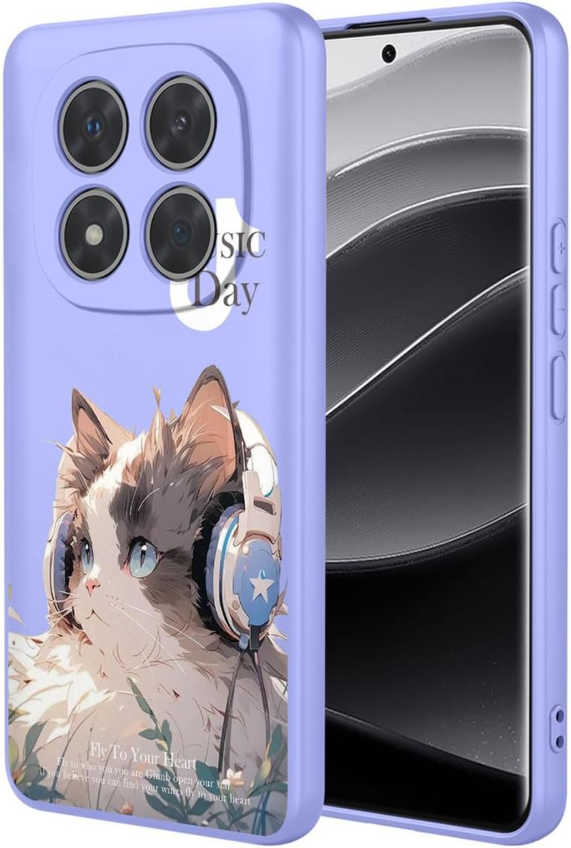 Case for Xiaomi Redmi Note 14 Pro+ plus 5G, Ultra Thin Silky Liquid Silicone Shockproof Cover with Premium Fiber Lining, Fashion 3D Painting Pattern Cute Case. P4