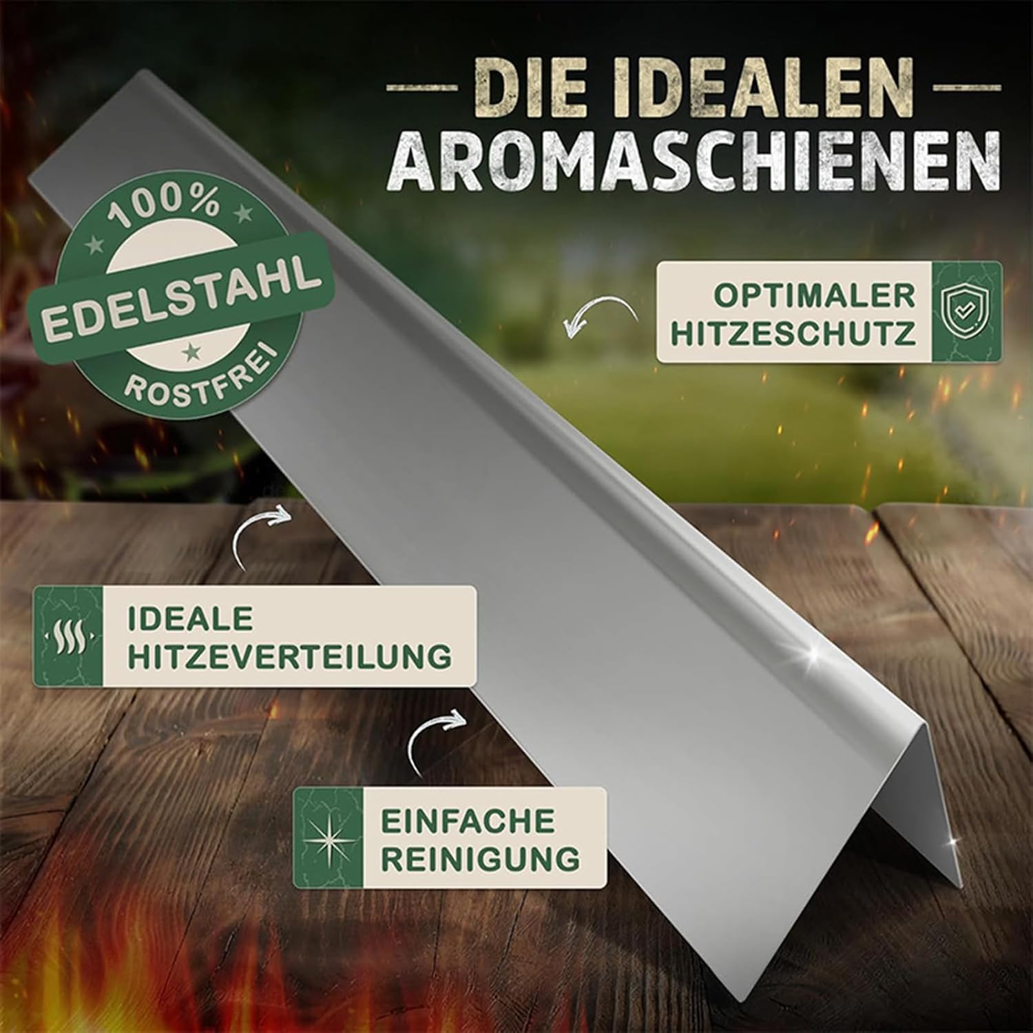 Flavorizer Bars for Weber Spirit - 5-Pieces Grill with Front Control Knob | Flavorizer Bars Replacement | Grill Burner Covers Accessories Dishwasher Safe Aroma Rails for Outdoor Cooking Barbecue image number 1