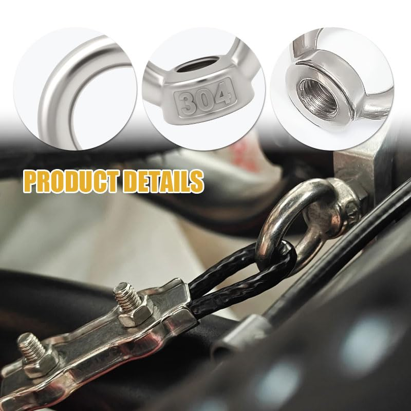 Stainless Steel M10 Lifting Eye Nuts 5 Pack - Female Threaded Lifting Hardware for Marine/Roofing/Safety Loads image number 2