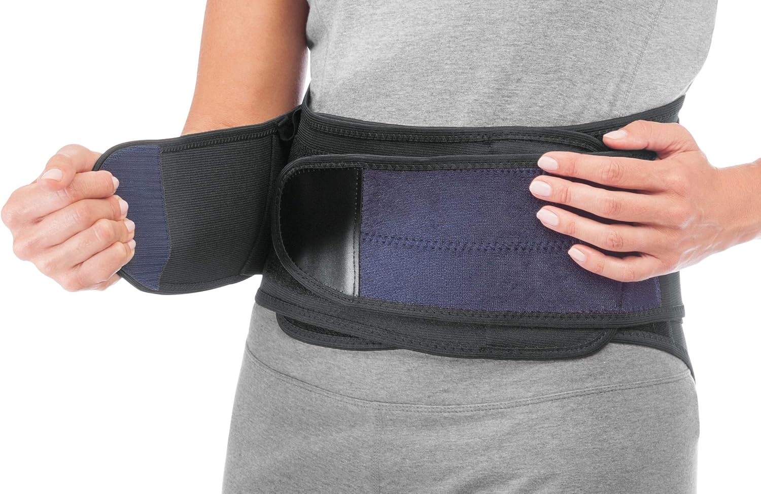 Mueller Sports Medicine Lumbar Support Back Brace with Removable Pad, Black, One Size image number 4
