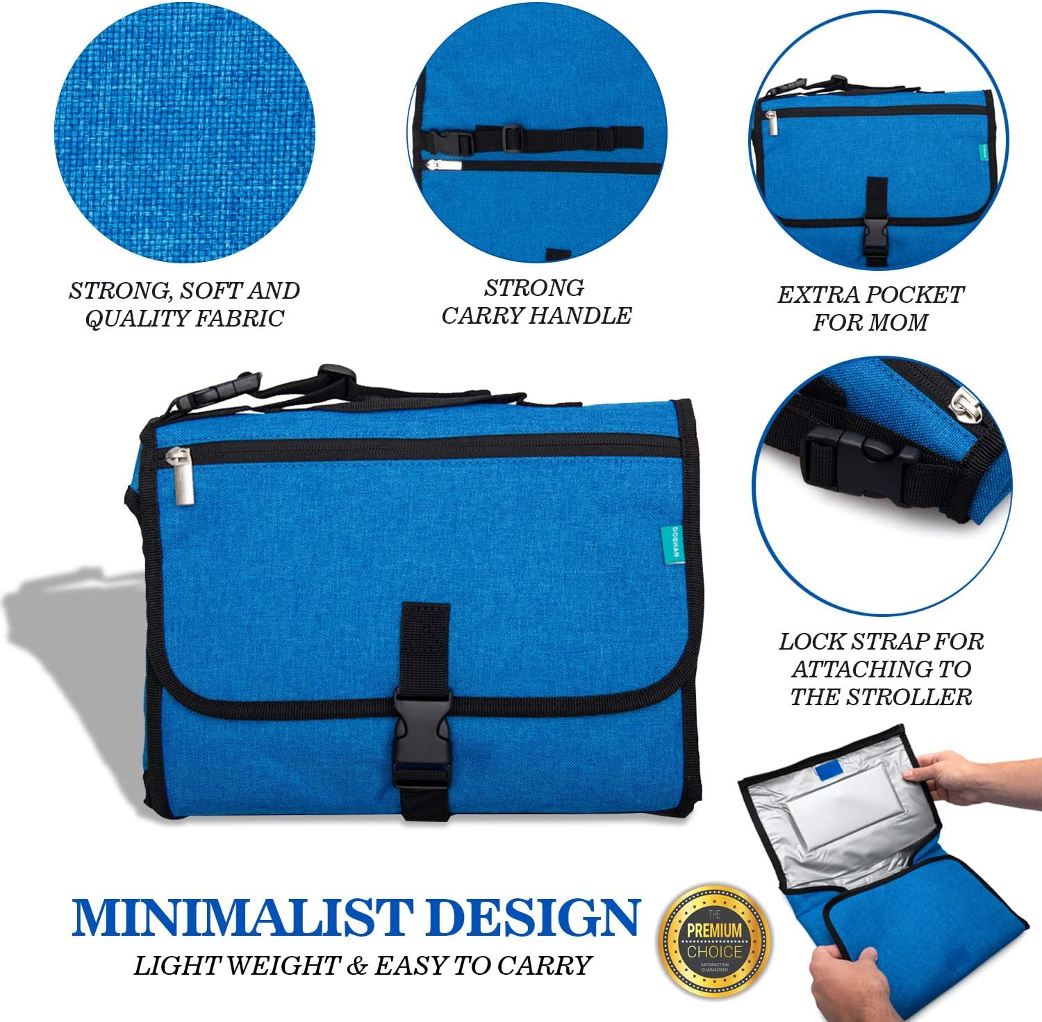 Waterproof Portable Baby Changing Pad | Convenient Handy for Travel and Use at Home | Quality Pad for Babies Boy and Girl image number 1