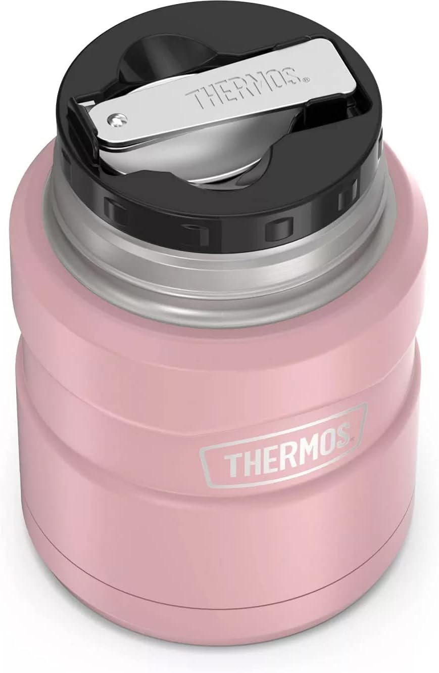 THERMOS Stainless King Vacuum-Insulated Food Jar with Spoon, 16 Ounce, Matte Rose - Rose image number 4
