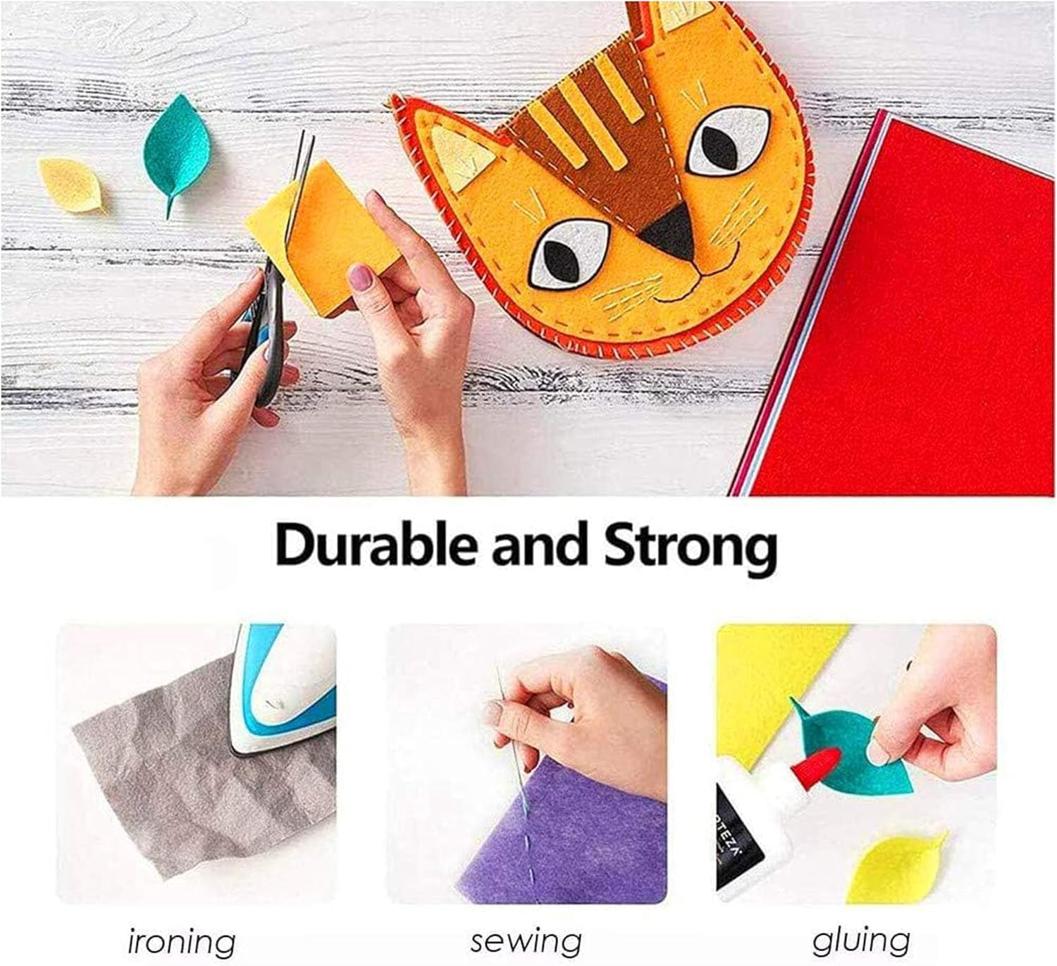 40Pcs Felt Fabric Non-Woven,Craft Felt Squares,Soft Felt Sheets,Color Felt Fabrics for Crafts,Diy Decorations Sewing Non-Woven Fabric Felt Panels Party Projects and Christmas Crafts 40 Colors 20&times;30Cm image number 6