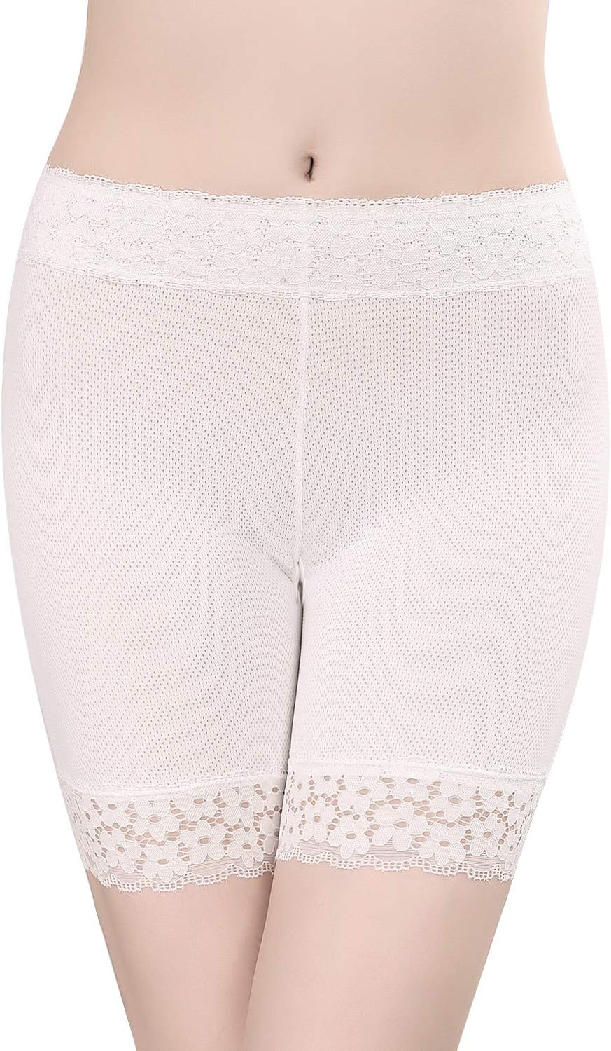 3 Pieces Safety Pants Underwear Lace Shorts under Dresses Yoga Shorts Stretch Legging Undershorts for Women Girls image number 2