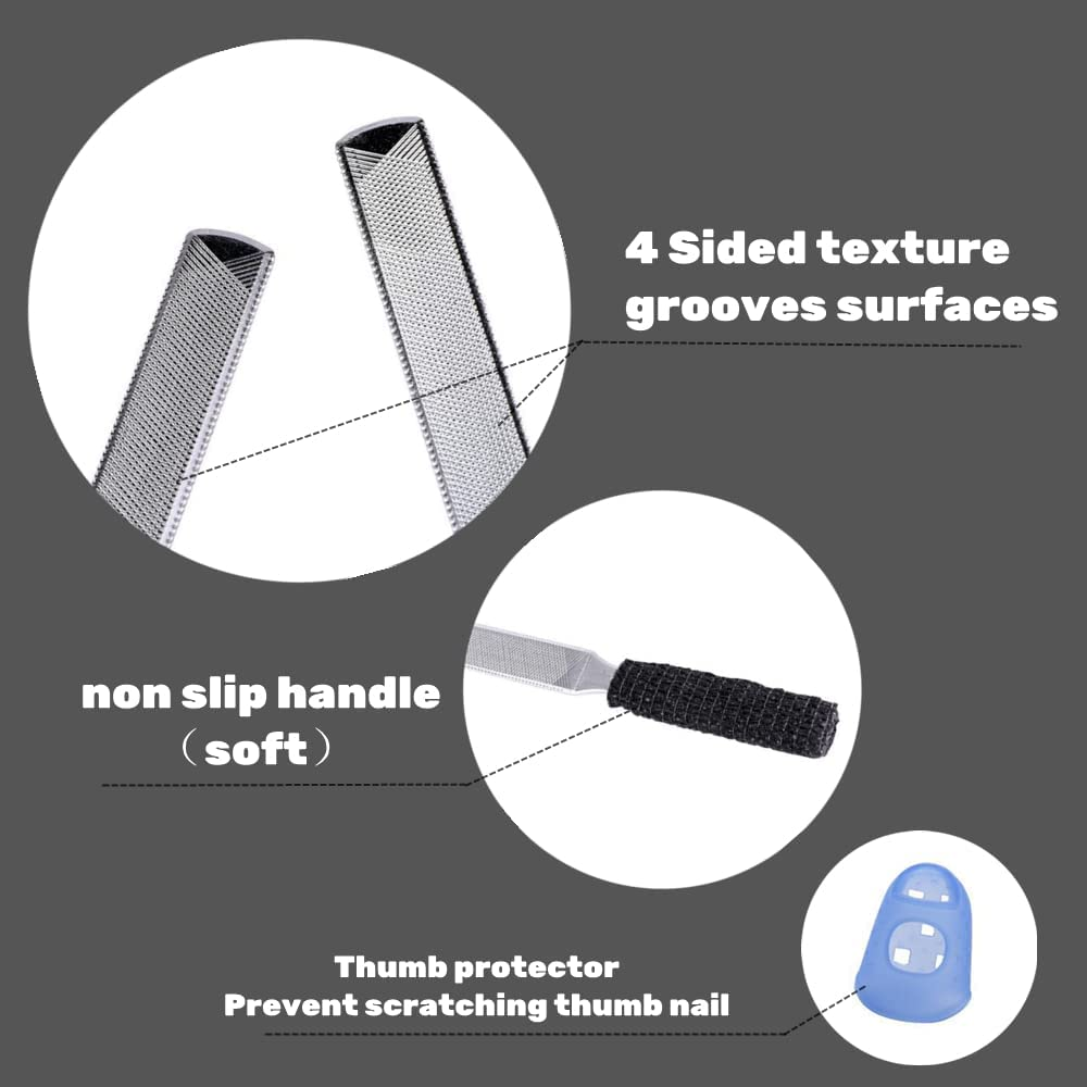 2 Pieces Toe Nail Files for Thick Nails,Stainless Steel, 4 Sides for Men Seniors & Dogs image number 3