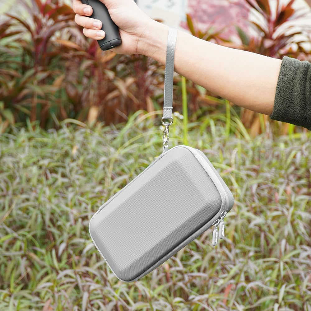 PALUMMA PU Leather Carrying Case Portable Shoulder Bag for DJI Osmo Mobile 7P/7 Hard Travel Storage, Grey, Portable Hard Storage Bag image number 2