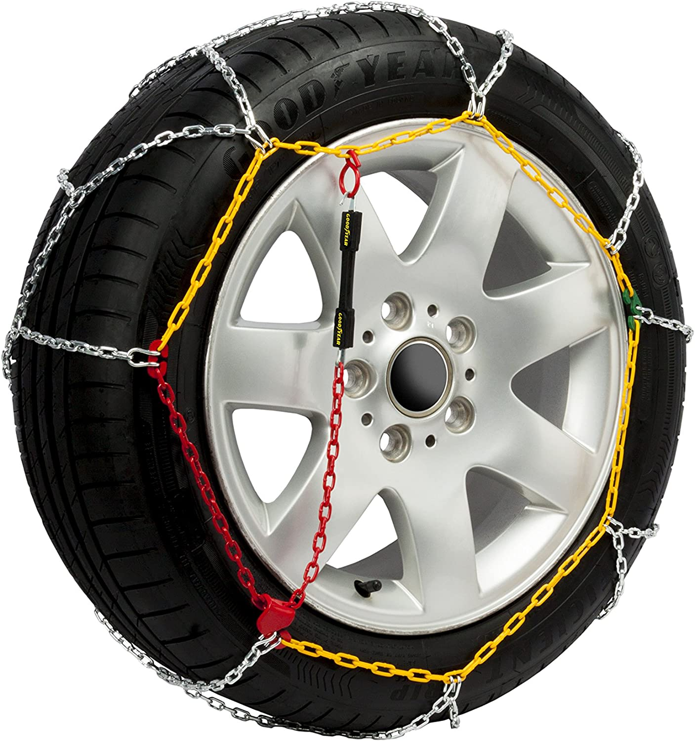 Goodyear Set of 2 X 9 Mm Metallic Car Snow Chains Size 110 with Automatic Tensioner image number 2