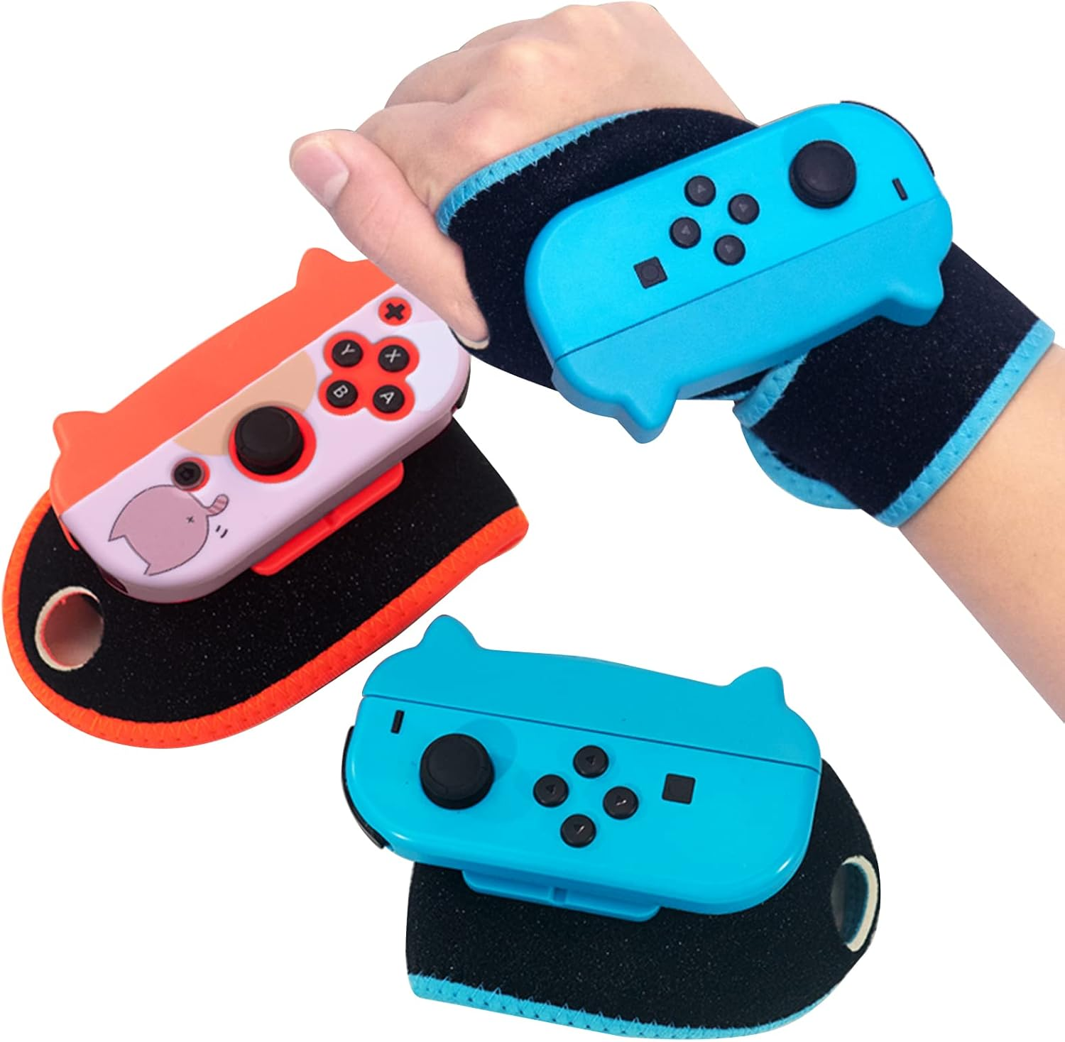 Switch Arm Band, Switch Wrist Strap Compatible with Nintendo Switch Just Dance Game and Switch Boxing Game - Blue and Red (2 Packs)