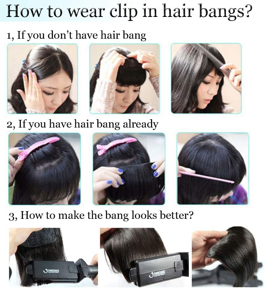 Clip in Bangs Real Human Hair Bangs Hair Clip on Bangs Extensions Thin Wispy Front Fringe Bangs Hairpieces Side Bangs with Temple Flat Bangs Hair Clip Top Hairpiece for Women 5G #06 Light Brown image number 6