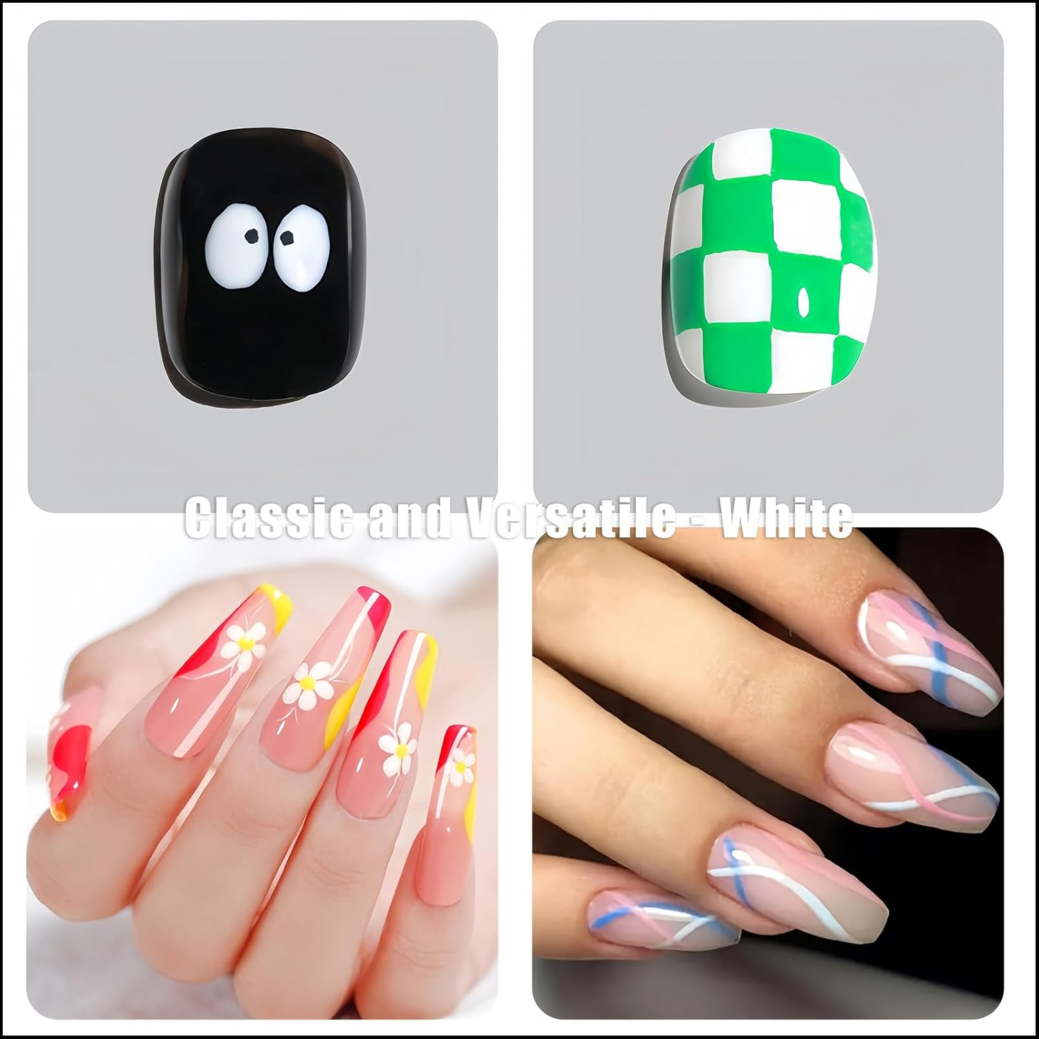 Quick Dry Fine Tips Nail Art Pen, Nail Varnish Pens for DIY Manicure, Nails Drawing Pen for Diy,White Nails Pencil, French Tip Stamp Pens, Manicure Tools(White) image number 4