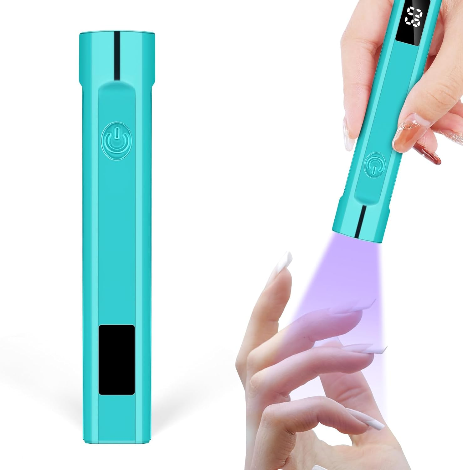 LOPHE UV Nail Lamp for Gel Nails, Handheld Adjustable Nail Gel Lamp with Bracket, USB Nail Dryer Light with LED Screen and 45S 60S Timer, Fast Curing Handheld Nail Lamp for Women Nail Art