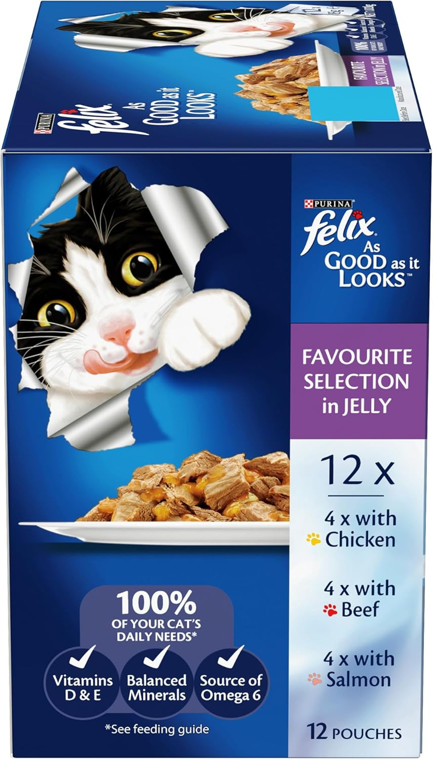 Felix as Good as It Looks Favourite Selection in Jelly Wet Cat Food, 85 G (Pack of 12) image number 1