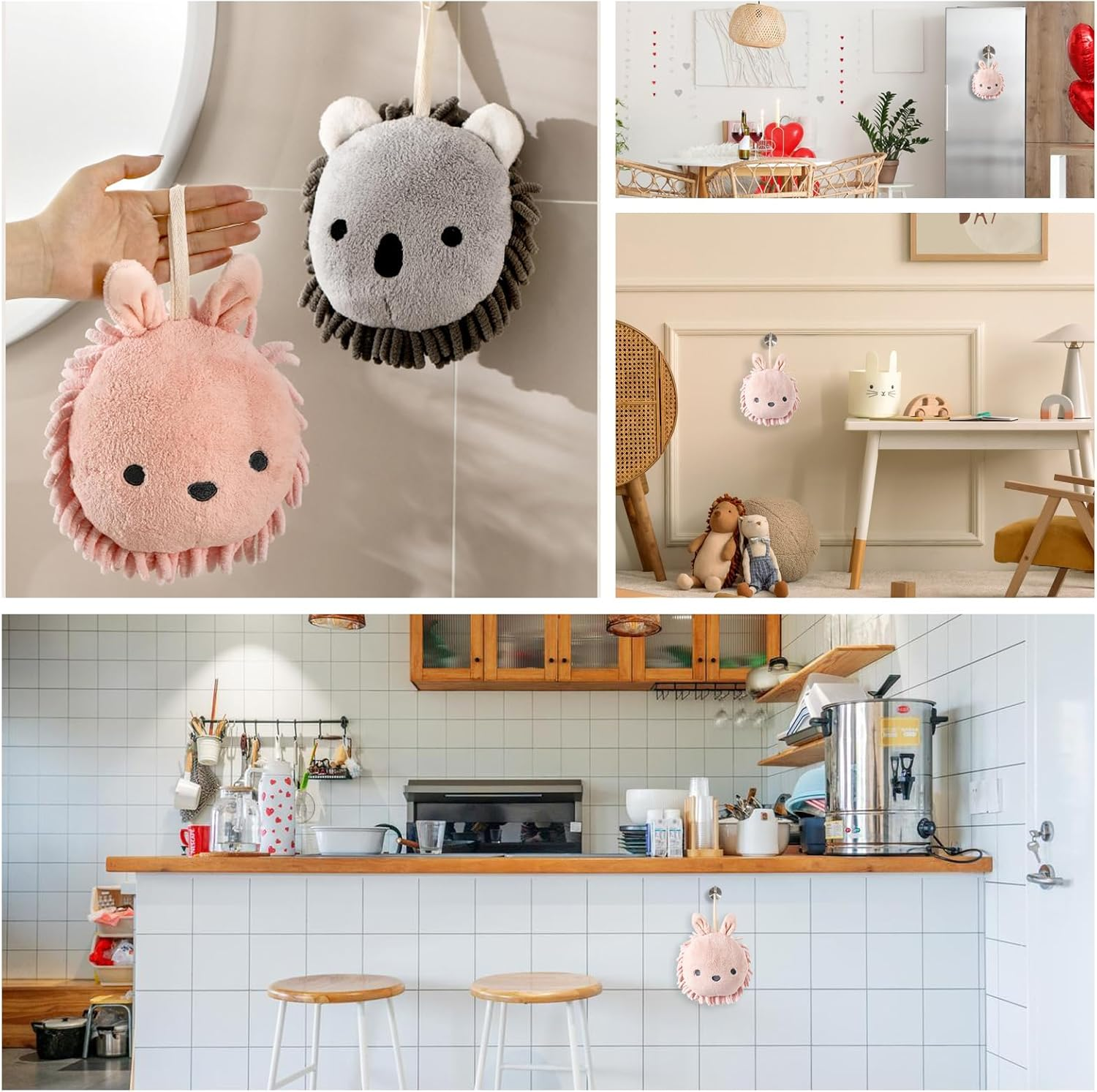 Microfiber Hanging Hand Towel &ndash; Super Absorbent, Quick-Drying, Soft & Plush with Convenient Loop for Bathroom & Kitchen Use (Grey) image number 2