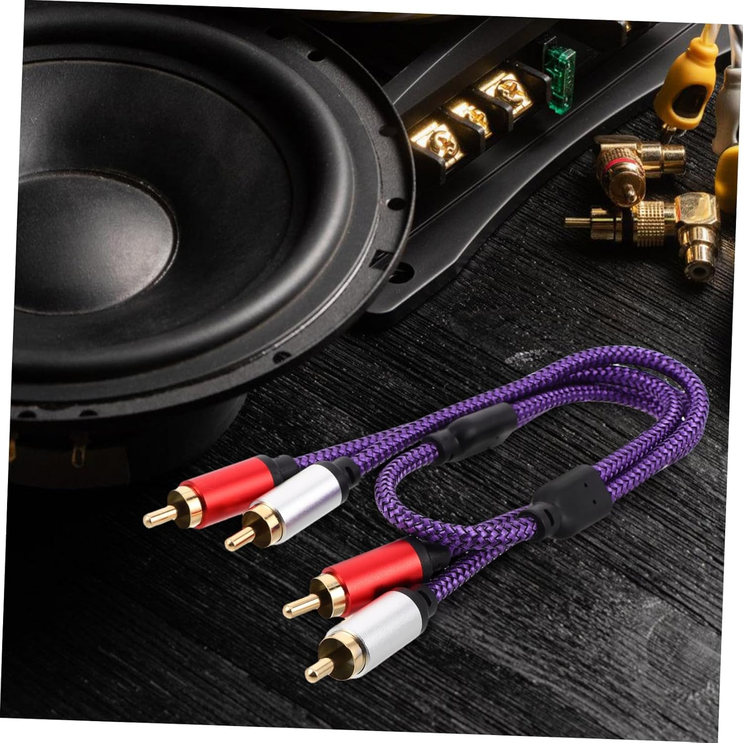 EXQUIMEUBLE Audio Cables for Car and Home Audio Systems Shielded Stereo Cable for Amplifiers and Speakers image number 1