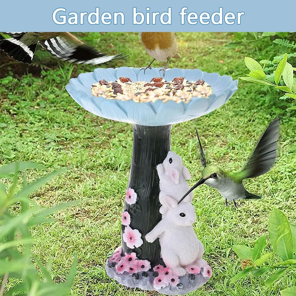 Bird Bath for Outside,Resin Bird Feeder Tree Bowl Stand Fountain,Bird Feeding Station,Bird Feeding Station,Lightweight Resin Birdbath Bowl Yard Statue for Garden Outdoors Patio Lawn Backyard image number 3