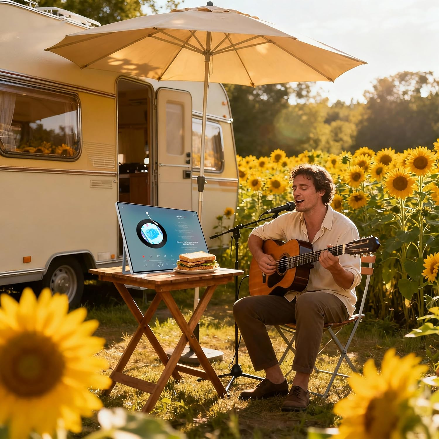 24.5-Inch 1080P IPS Android 14 Touch TV, Portable Tablet with 77.7WH Battery, 20W Speaker for Outdoor Entertainment, 8-Core CPU, 8G+128G Memory, 4K Camera Computer for Home, Education, Video Call image number 5