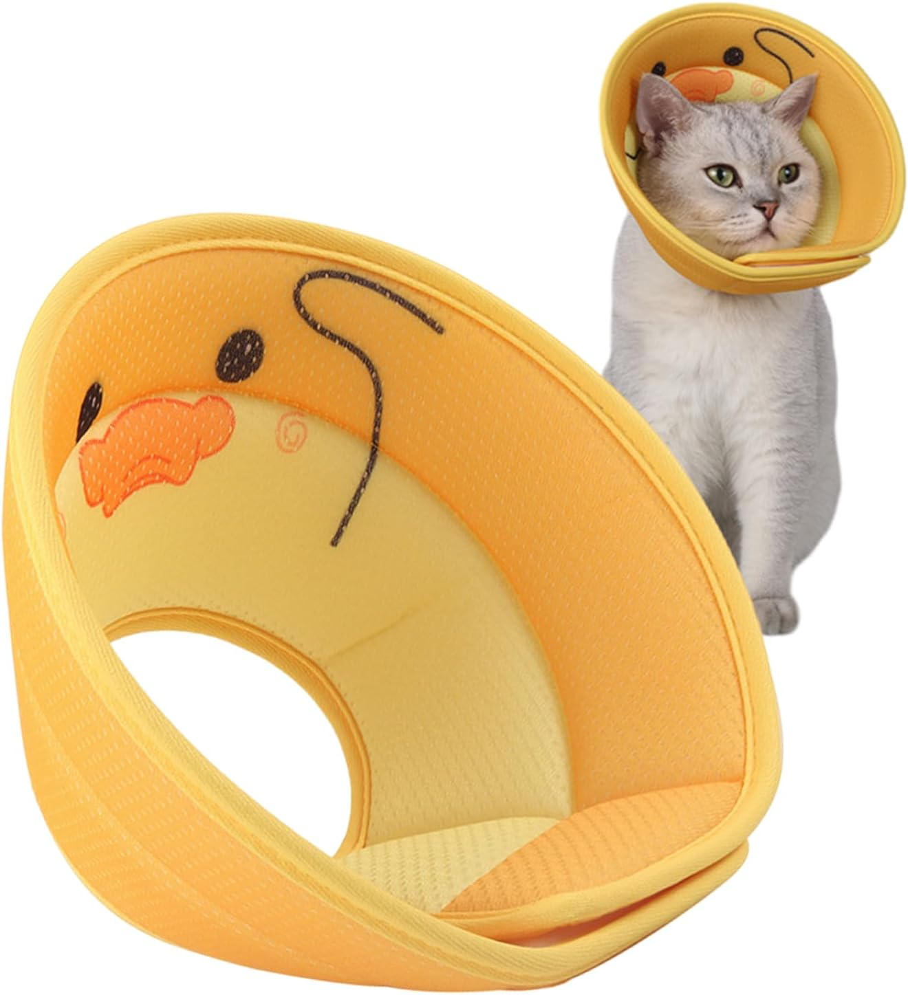 Cat Recovery Collar,Cute Animal Pattern Soft Cat Neck Cone | Dog Donut Collar for Cats and Dogs, Kitten Cone, Cat Donut, Protect Wounds image number 3