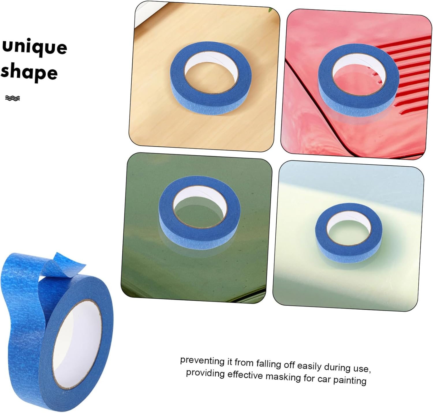 Professional Car Paint Masking Tape Strong Adhesive Non-Residue Blue 1 Roll image number 2