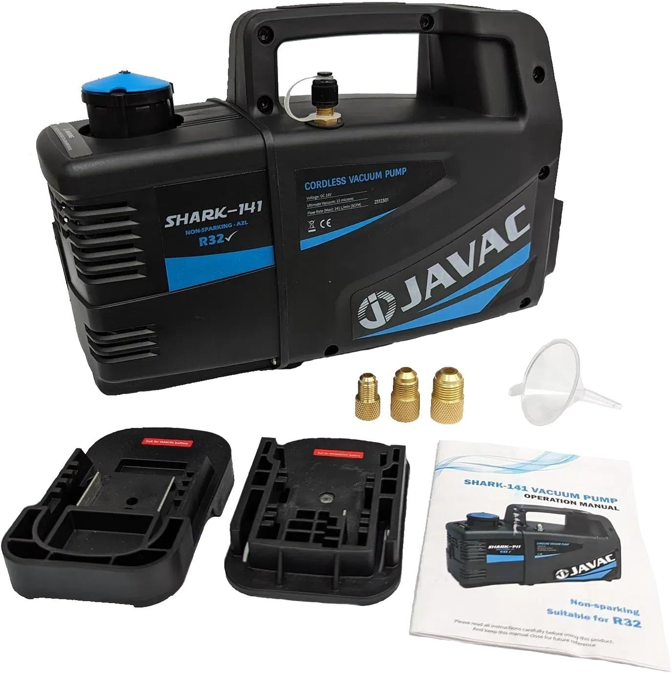 Javac Shark-141 Upgraded Cordless 2-Stage Vacuum Pump, 141 Litre/Min Flow Rate image number 4